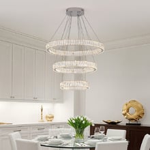 Wesar Iron & Crystal LED 3 Light Pendant